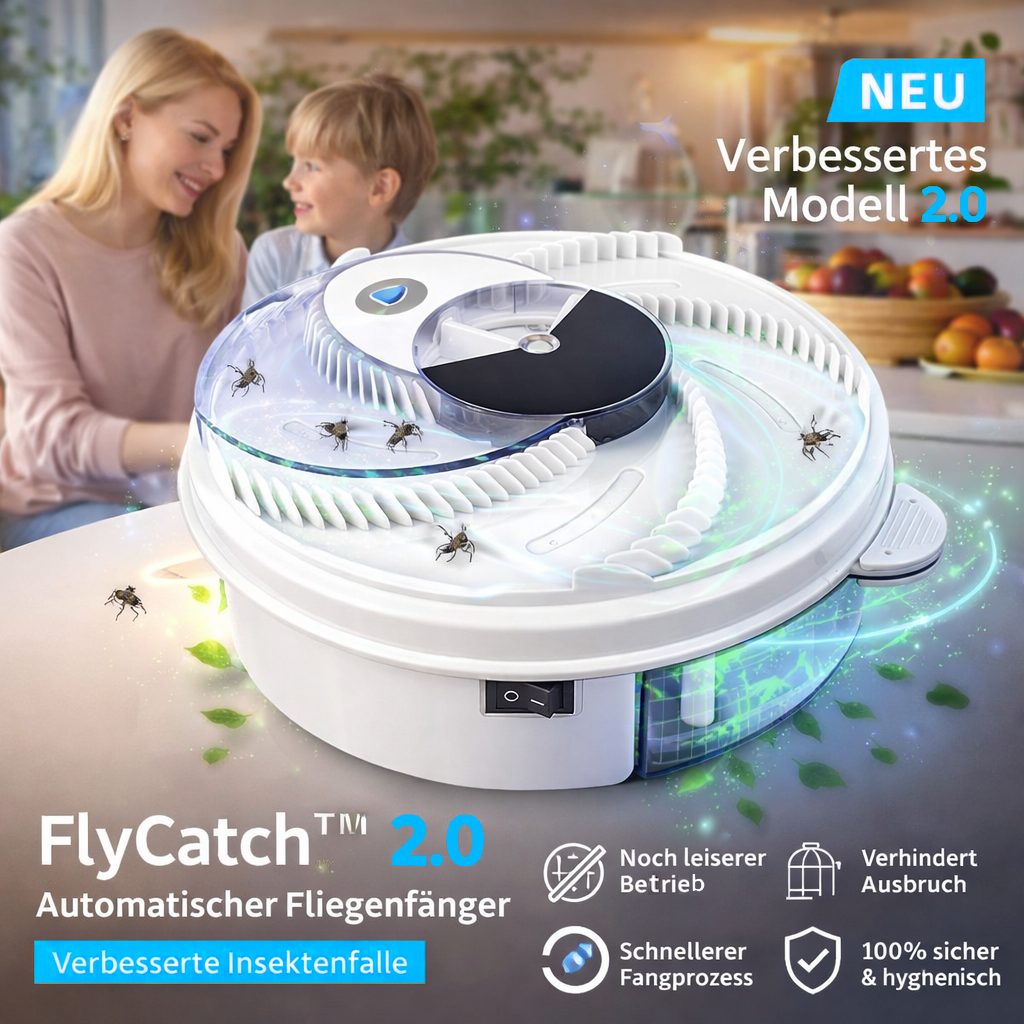 FlyCatch™ 2.0 Elektrischer Fliegenfänger Fliegenfalle verbesserte Insektenfalle