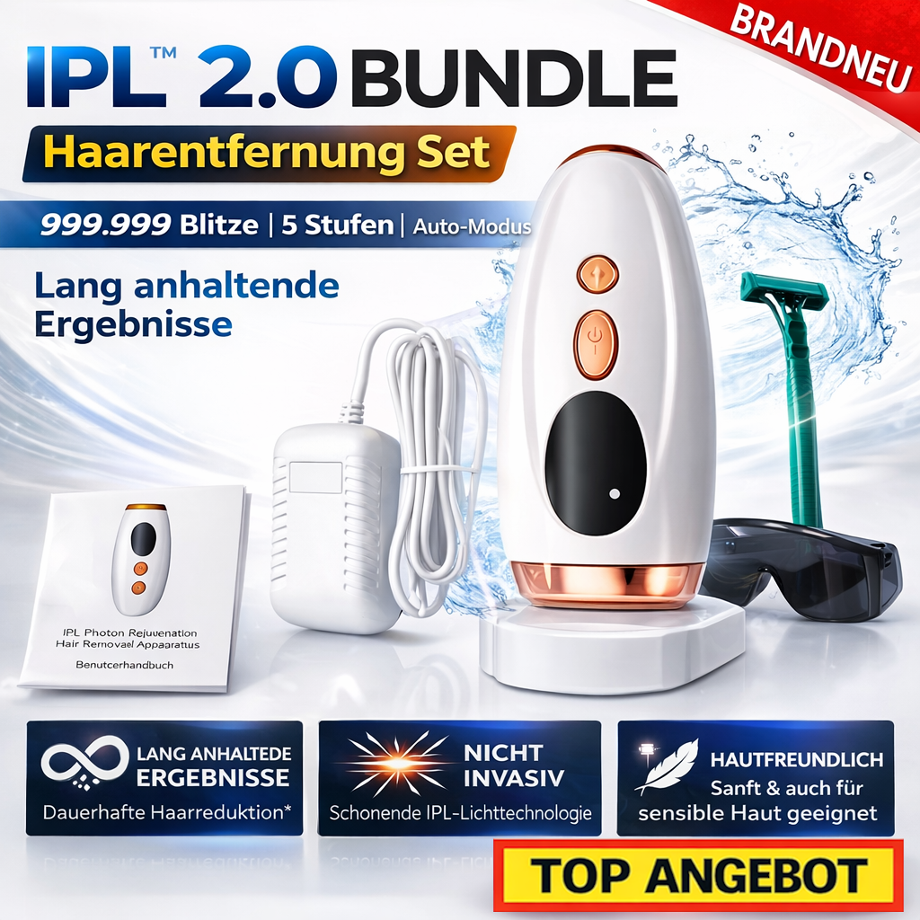 IPL™ 2.0 Bundle Haarentfernung Set Dauerhafte Laser Epilation Pro Gerät Zuhause