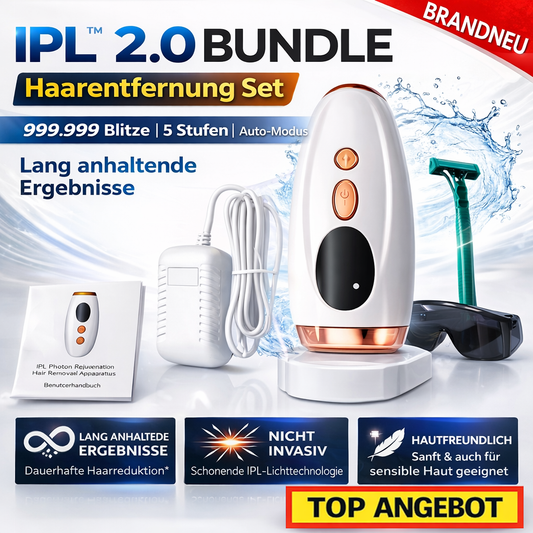 IPL™ 2.0 Bundle Haarentfernung Set Dauerhafte Laser Epilation Pro Gerät Zuhause