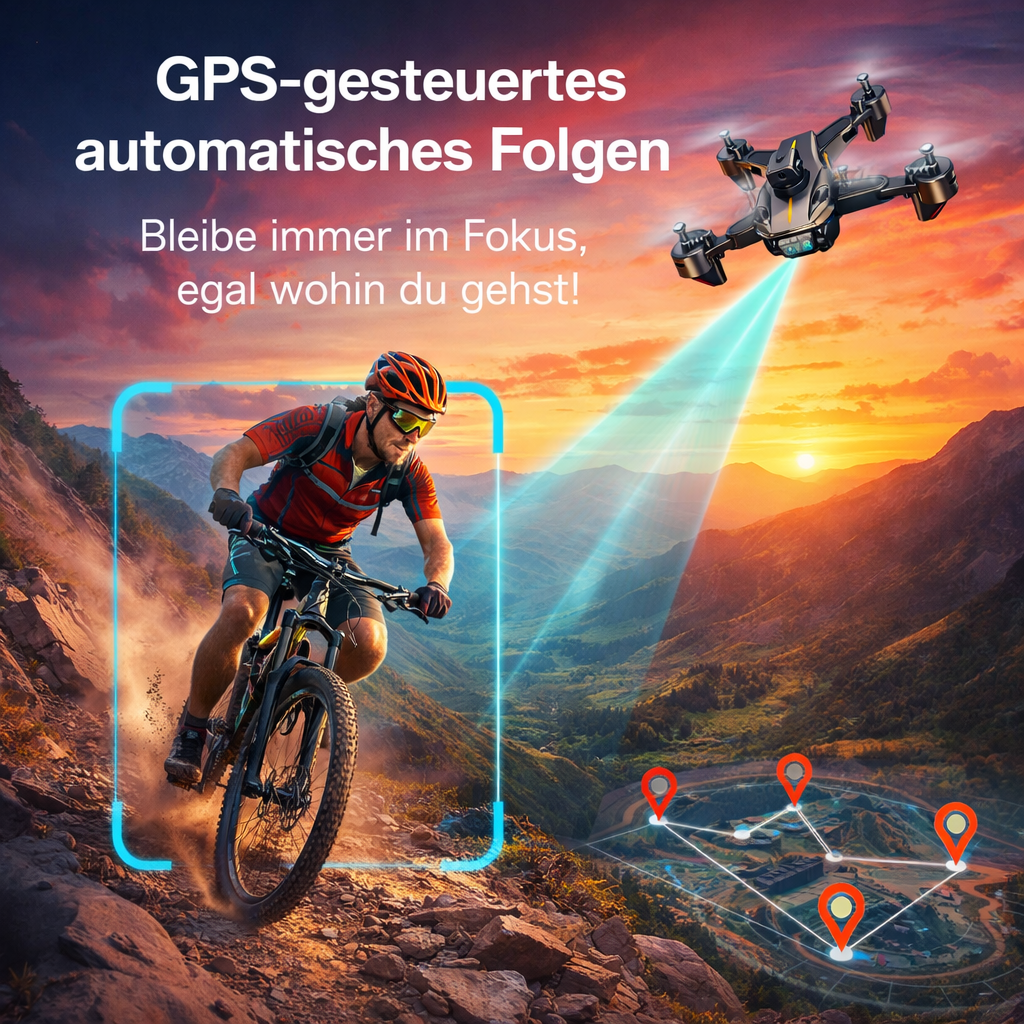 Vassco™ Max 8K GPS Drohne Dual Kamera 5G FPV Faltbar WLAN Hindernisvermeidung