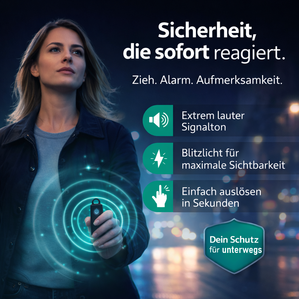 Notio™ Taschenalarm 130dB Personenalarm Notfall Panikalarm Selbstschutz Sirene