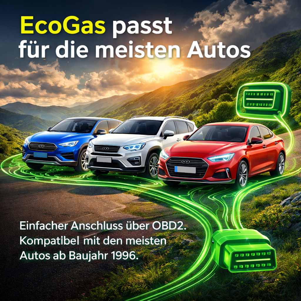 EcoGas™ OBD2 Tuning Chip Sprit sparen Stecker Verbrauch senken für Benzin Diesel