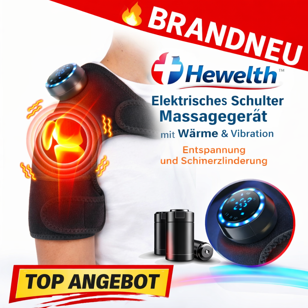 Hewelth™ Schulterbandage Elektrische Schulter Massagegerät mit Wärme & Vibration