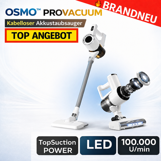 Osmo™ ProVacuum Kabelloser Akkustaubsauger mit TopSuction, LED & 100.000 U/min