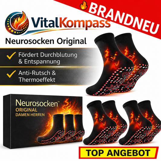 Vitalkompass™ Neurosocken Original Damen Herren - Massage & Wärmewirkung 3 Paar