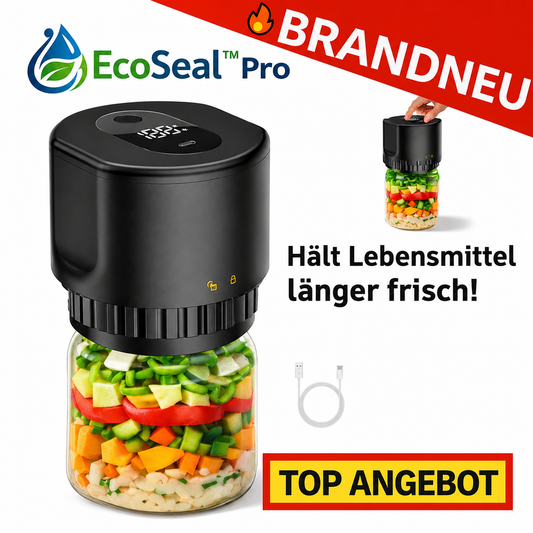 EcoSeal™ Pro Vakuumierer Vakuumiergerät für alle Gläser - Verbessertes Modell!