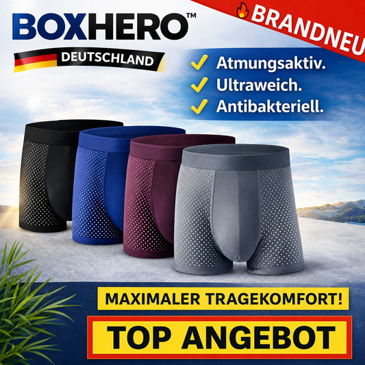 BOXHERO™ Deutschland Boxer aus Bambusfasern - Boxershorts Herren Unterhosen -4er