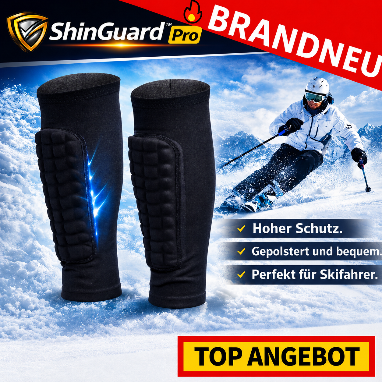ShinGuard™ Pro Unisex Ski Schienbeinschoner Schienbeinschutz Skiguard Protektors