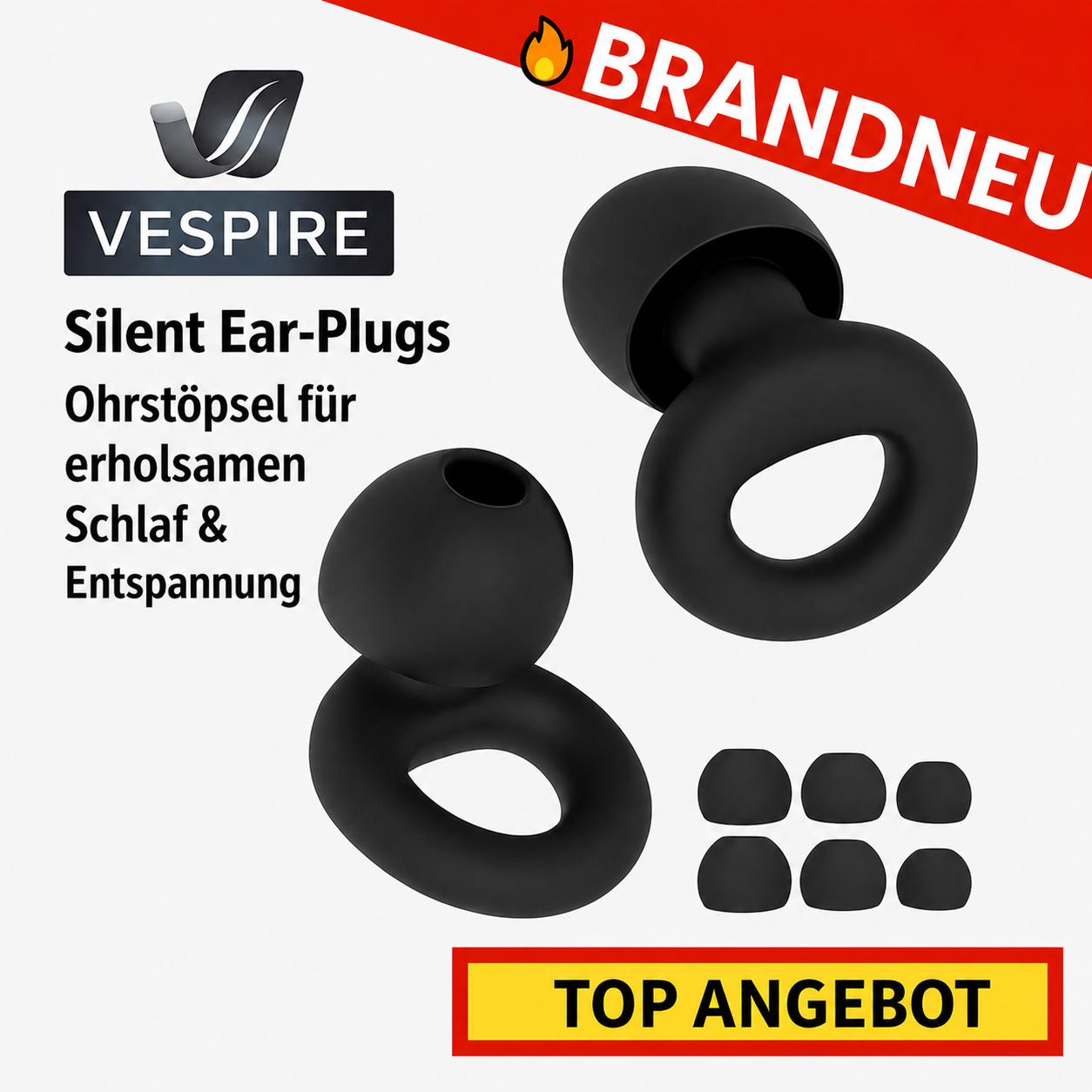 Vespire™ Silent-Ear-Plugs Ohrstöpsel Schlafen | Gehörschutz | Gehörschutzstöpsel