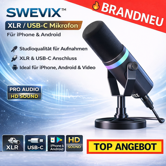 Swevix™ Mikrofon XLR USB-C HD Studio Mikrofon für iPhone Android Podcast Video