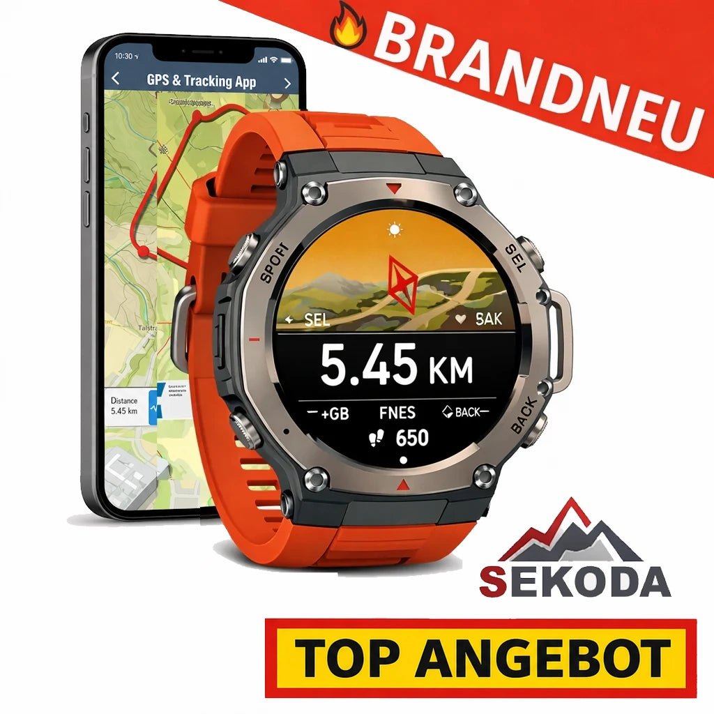 Sekoda™ GPS Sport Fitness Smartwatch für Herren & Damen | GPS & Tracking App