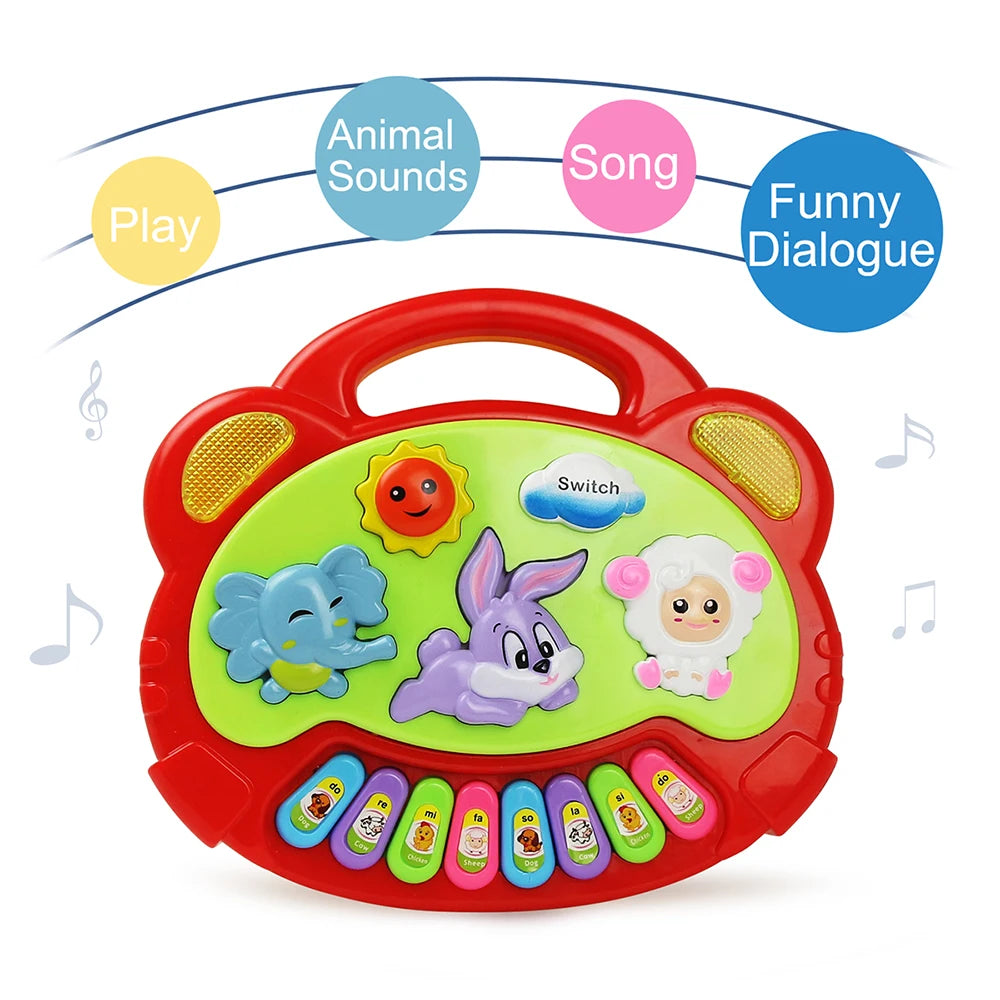 Baby Keyboard Kinder Piano Spielzeug Tierlaute Musik Lernspielzeug Lichtspiel