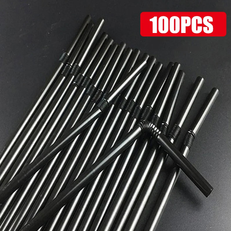 Bunte Plastik Strohhalme 100 Stück Set – für Party Hochzeit Bar Geburtstag Trinken