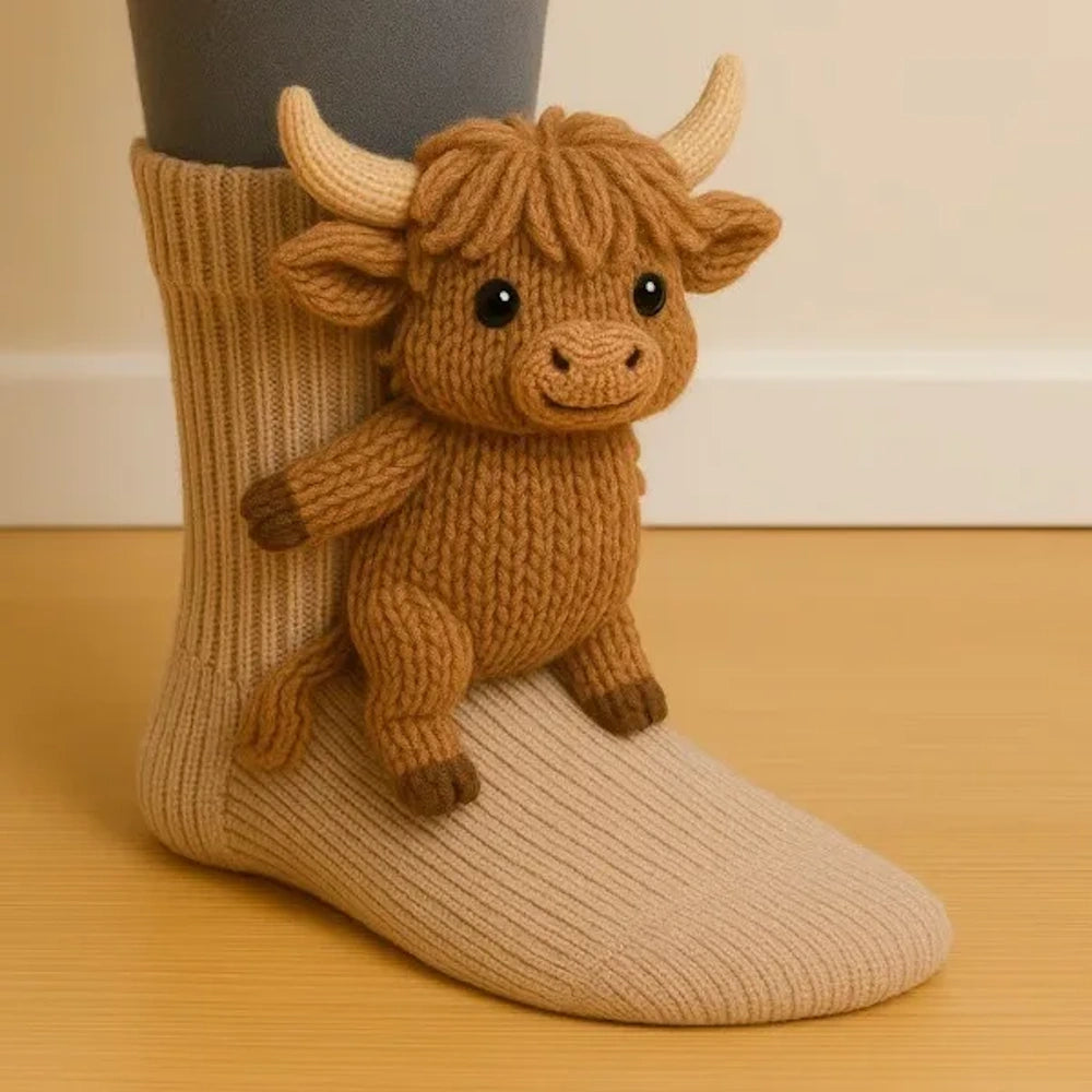 Huggy™ Hug Hug Tiersocken - Süße 3D Kuschelsocken mit lustigen Tiermotiven!