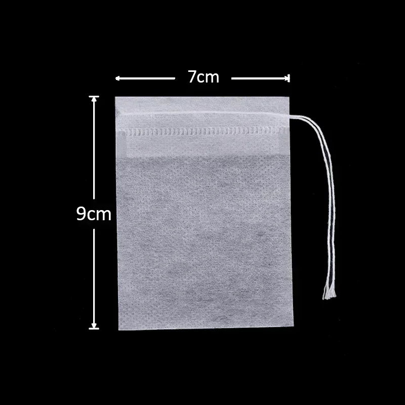 50x Teefilter Einweg Beutel mit Kordel 5,5x7cm für Tee Kaffee Gewürze
