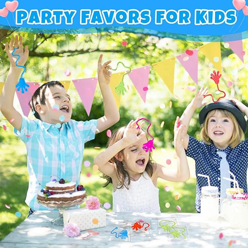 Glitzer Sticky Hände Mini Party Mitgebsel 12 Stück dehnbar stresslösend Sensorik