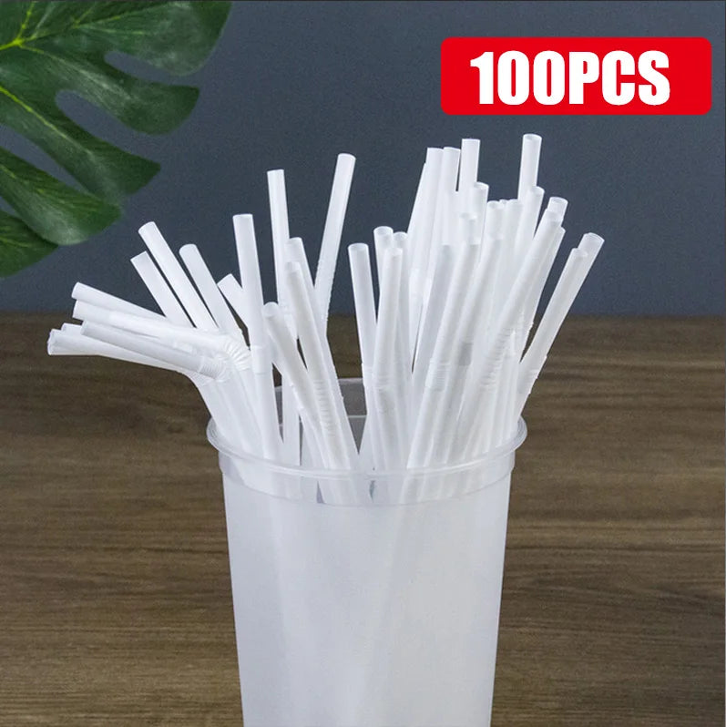 Bunte Plastik Strohhalme 100 Stück Set – für Party Hochzeit Bar Geburtstag Trinken