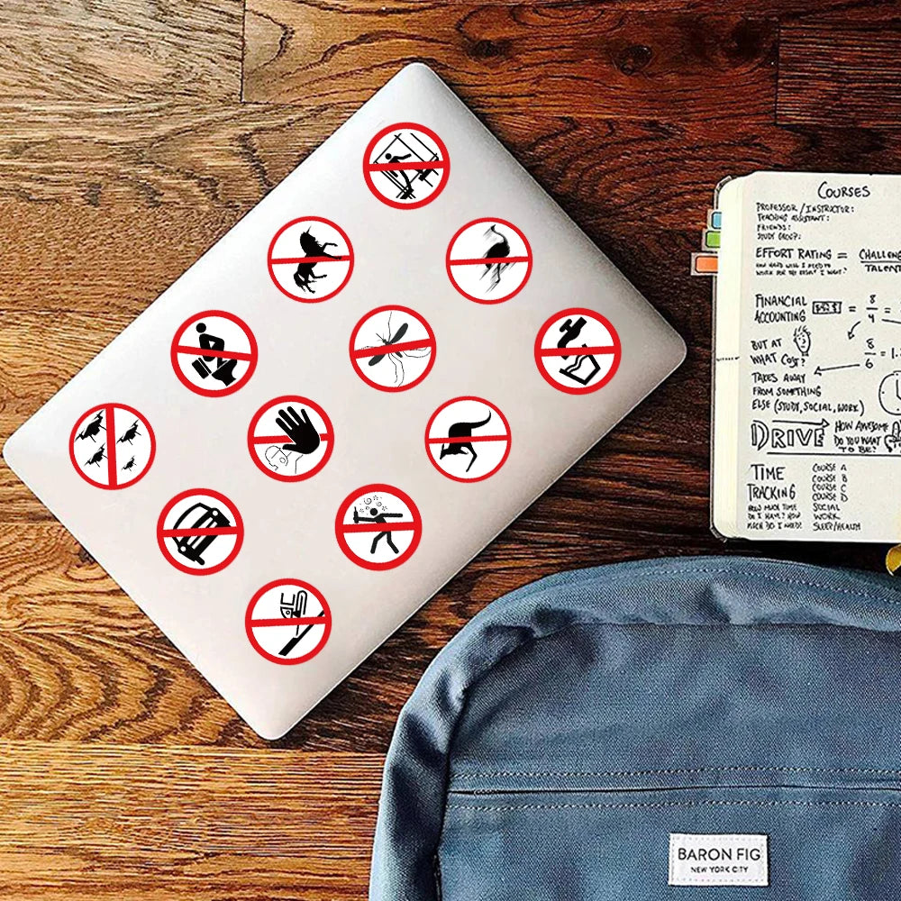 62er Sticker-Set – Humorvolle &amp; praktische Verbotsschilder für jeden Anlass