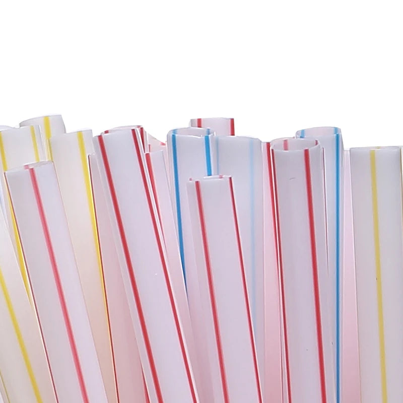 Bunte Plastik Strohhalme 100 Stück Set – für Party Hochzeit Bar Geburtstag Trinken