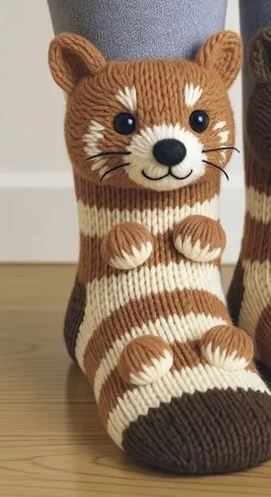 Huggy™ Hug Hug Tiersocken - Süße 3D Kuschelsocken mit lustigen Tiermotiven!