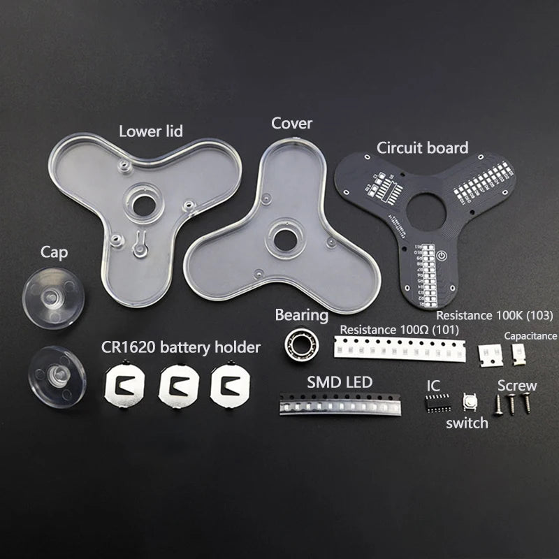 Elektronik Bausatz LED Kreisel Finger Spinner Löten Lernspielzeug Kinder Set