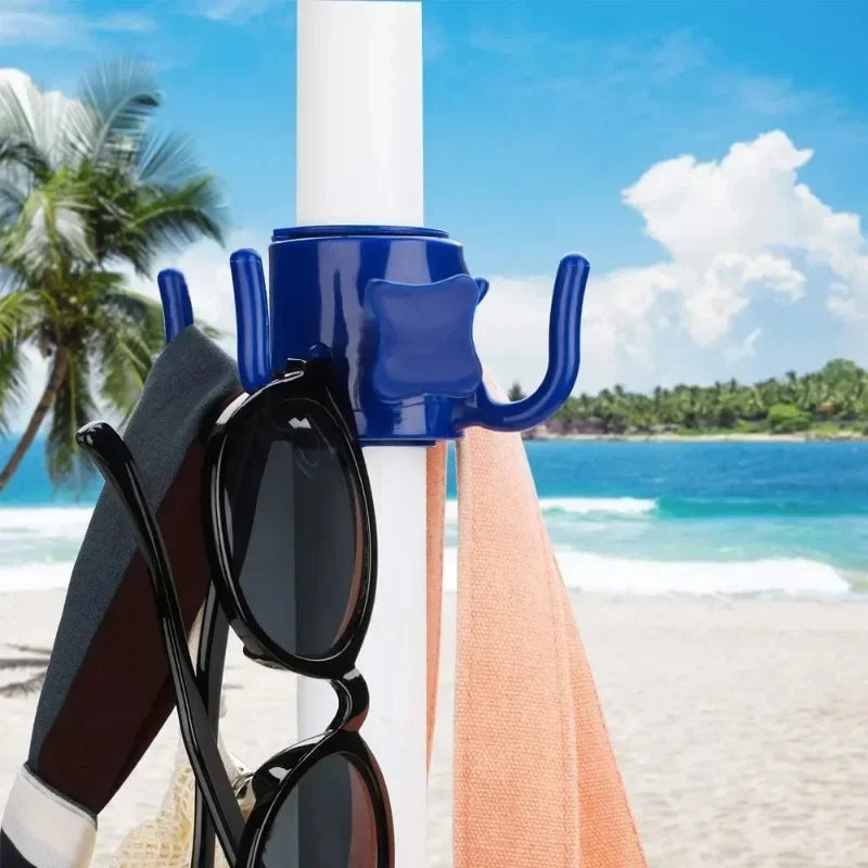 Strand Sonnenschirm Haken 4-fach Halter für Handtuch Kleidung Tasche Kamera
