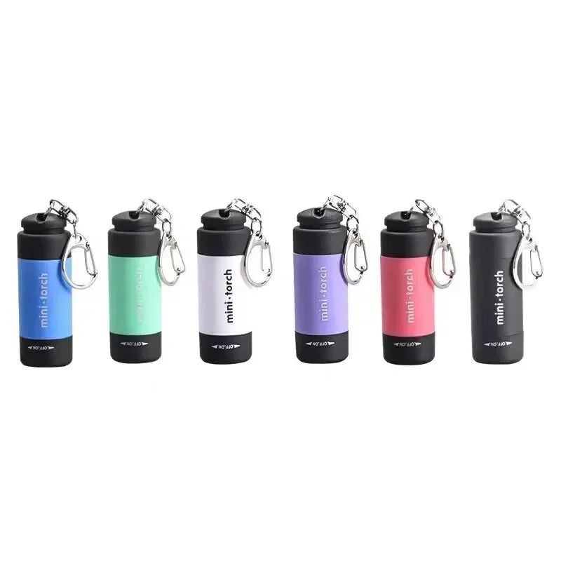 Mini USB wiederaufladbar Taschenlampe Schlüsselanhänger kompakt wasserfest OutdoorCamping