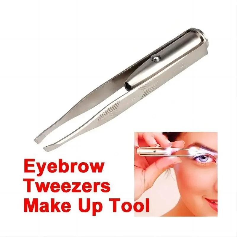 Präzise LED‑Pinzette Augenbrauenpflege kompakt Reise Edelstahl Hair Removal Tool