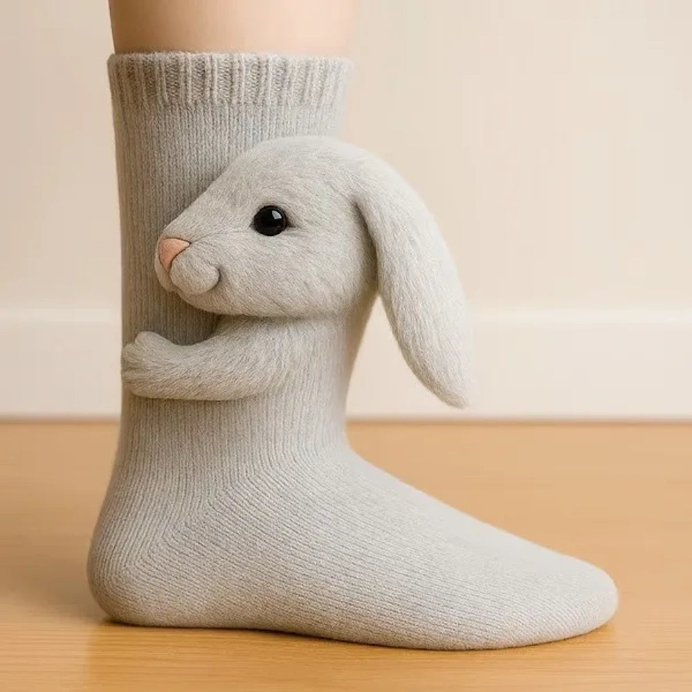 Huggy™ Hug Hug Tiersocken - Süße 3D Kuschelsocken mit lustigen Tiermotiven!