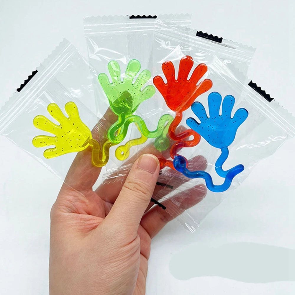 Glitzer Sticky Hände Mini Party Mitgebsel 12 Stück dehnbar stresslösend Sensorik