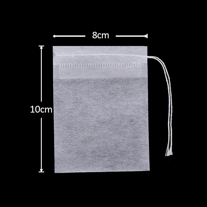 50x Teefilter Einweg Beutel mit Kordel 5,5x7cm für Tee Kaffee Gewürze