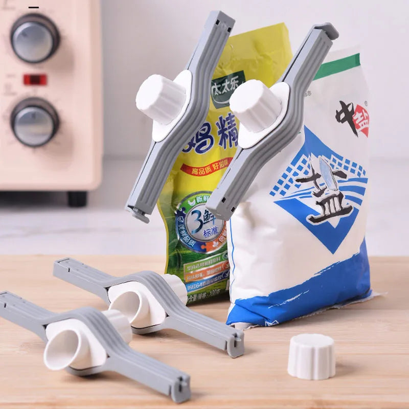 Beutel Verschluss Clip 3er Set Schraubdeckel Vorratsdose Gewürz Snack Küche