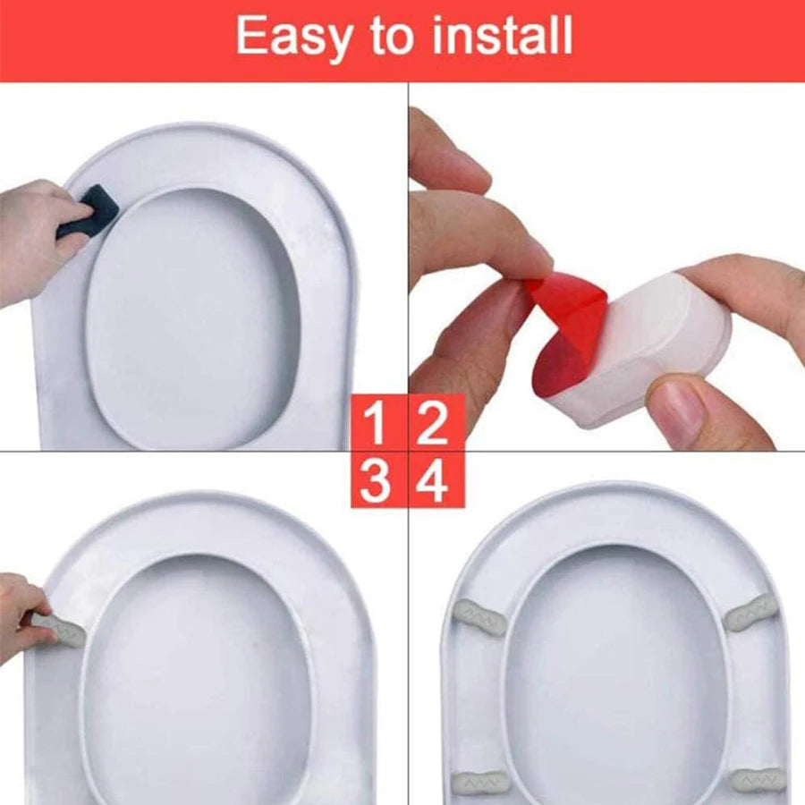 4x WC Sitzpuffer selbstklebend rutschfest weich Toilettenpolster Bad Sicherheit