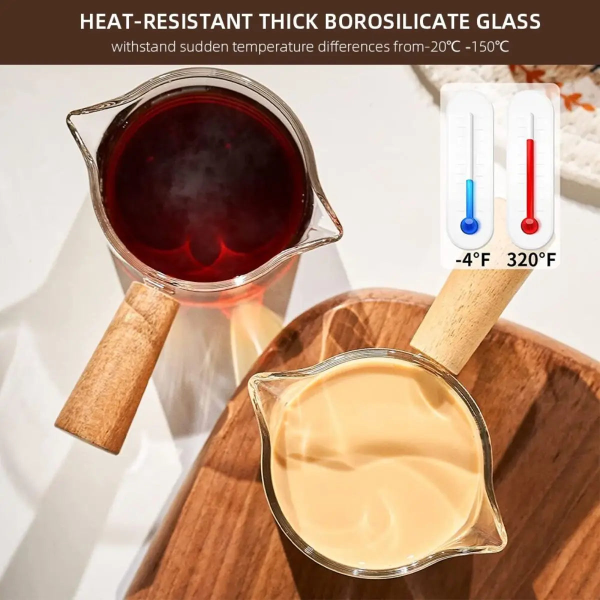 Espresso Messbecher 75ml Glas mit Griff & Ausguss Skala für Kaffee Barista