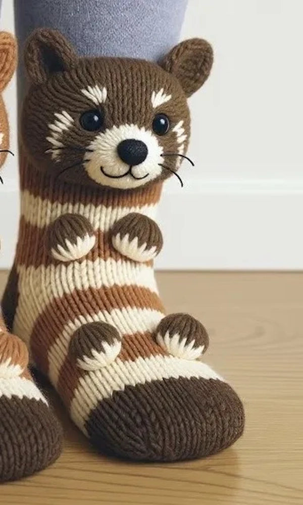 Huggy™ Hug Hug Tiersocken - Süße 3D Kuschelsocken mit lustigen Tiermotiven!