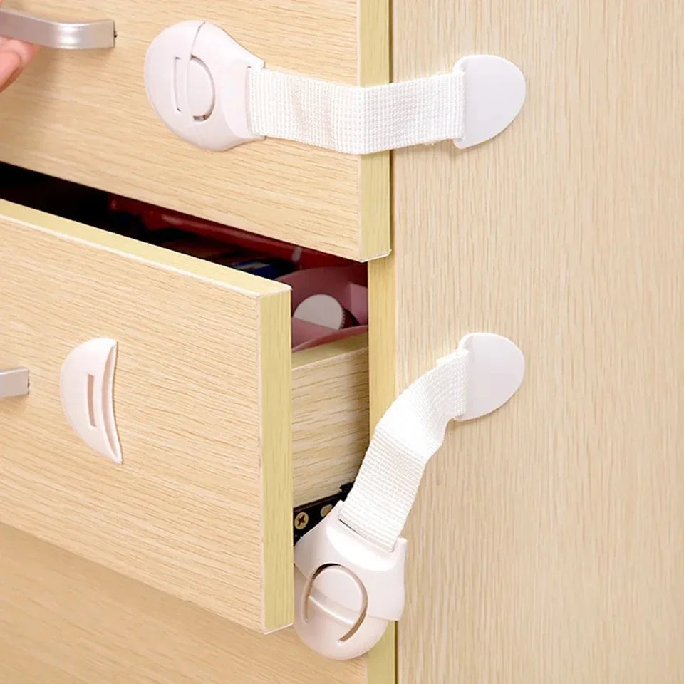10x Baby Sicherheitsverschluss Schrank Türschloss Kindersicherung Schublade Gürtel