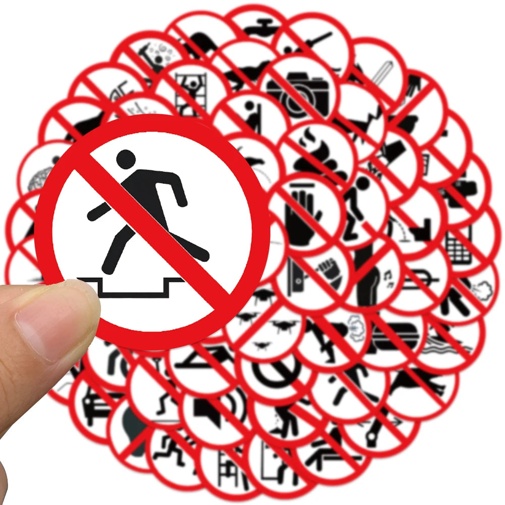 62er Sticker-Set – Humorvolle &amp; praktische Verbotsschilder für jeden Anlass