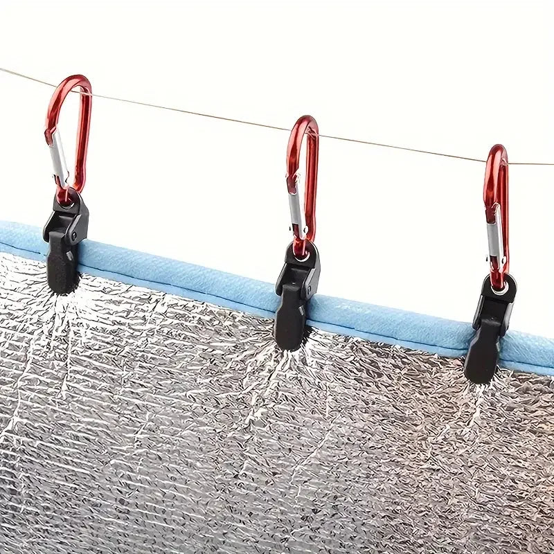 Zeltplane Clips 20 Stück Winddicht Tarp Clips mit Karabiner Markisen‑Clip Klemme Camping