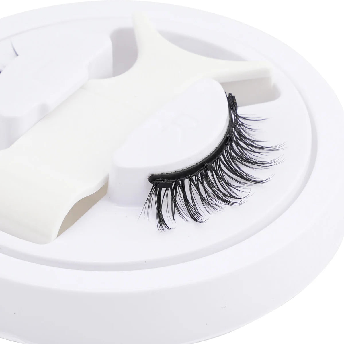 Fluffige magnetische Wimpern Set Wiederverwendbar mit Applikator natürliche Volumen echten Look