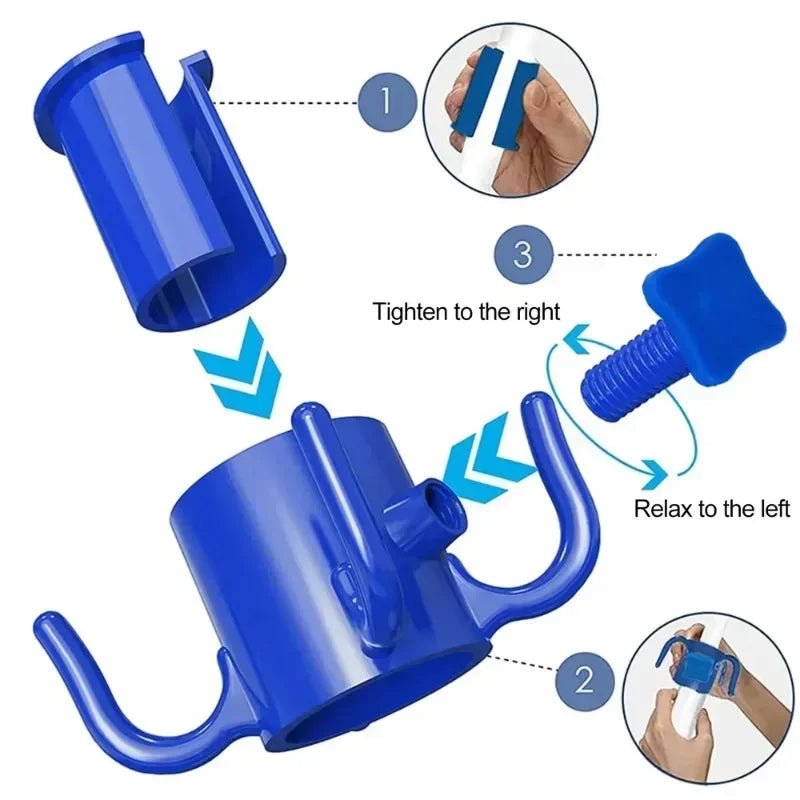 Strand Sonnenschirm Haken 4-fach Halter für Handtuch Kleidung Tasche Kamera