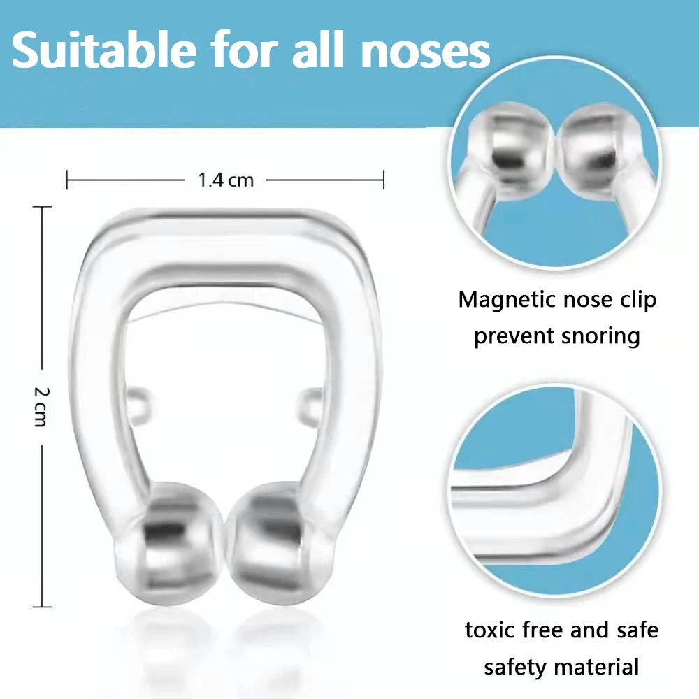 Anti-Schnarch Nasenclip Silikon Magnet Schlafhilfe gegen Schnarchen mit Etui