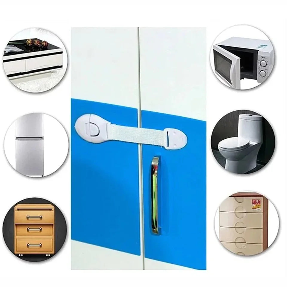 10x Baby Sicherheitsverschluss Schrank Türschloss Kindersicherung Schublade Gürtel