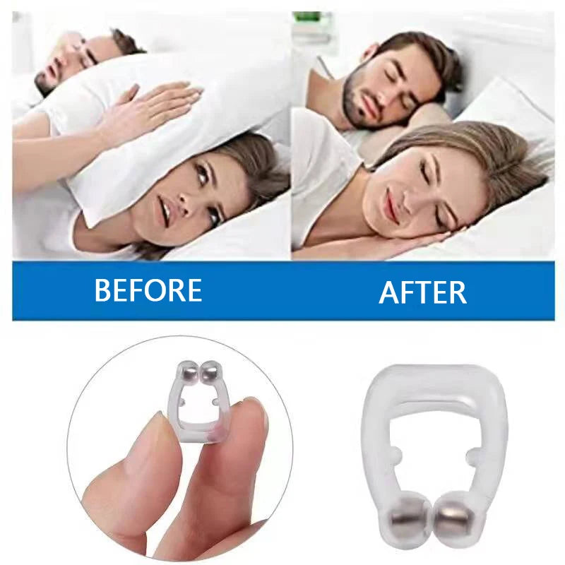 Anti-Schnarch Nasenclip Silikon Magnet Schlafhilfe gegen Schnarchen mit Etui