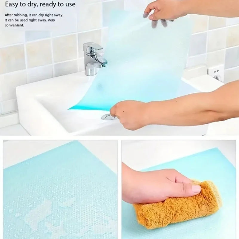 4x Kühlschrankmatte rutschfest wasserdicht Schubladenmatte Anti-Schimmel Pads Küche