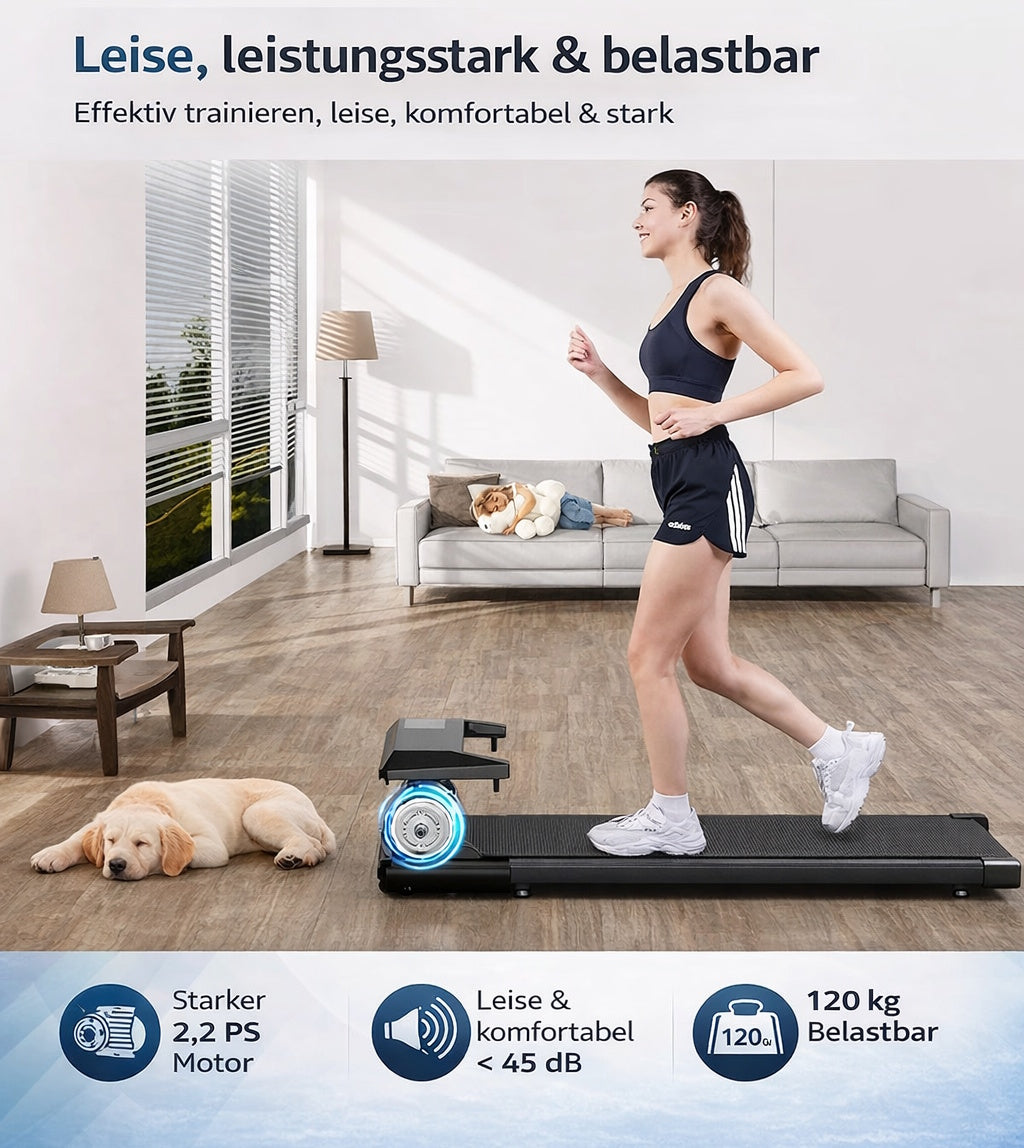 Oryzom™ Superrun Laufband für Zuhause & Büro mit Steigung / 2,2 PS Motor mit App