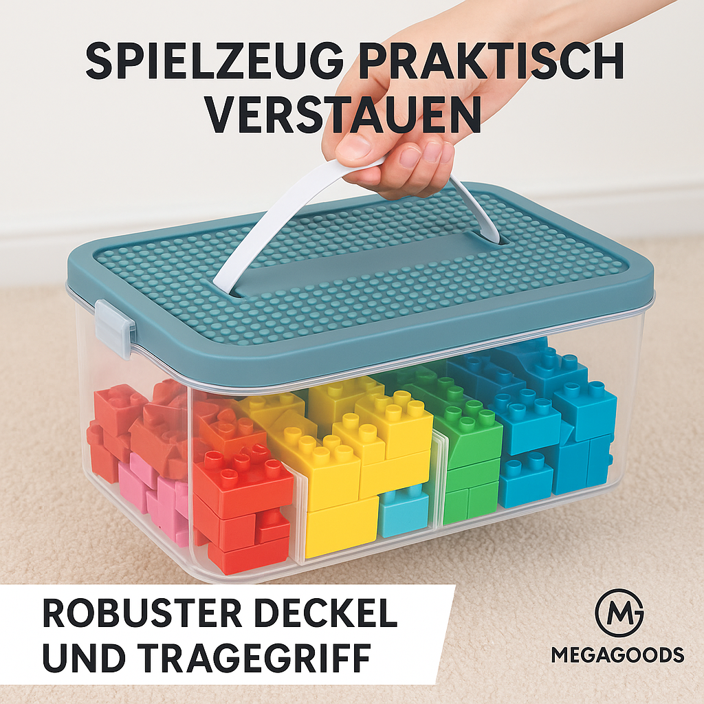Kinder Aufbewahrungsbox stapelbar Spielzeug Organizer mit Griff DE.