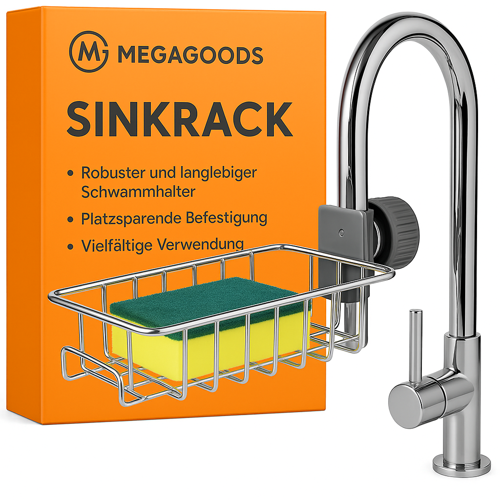 Edelstahl Spülbecken Ablage Schwamm Halter Seifenablauf Küche DE.