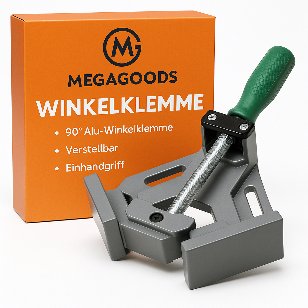 Alu Winkelklemme 90° für Holz Metall, verstellbar, Einhandgriff DE.