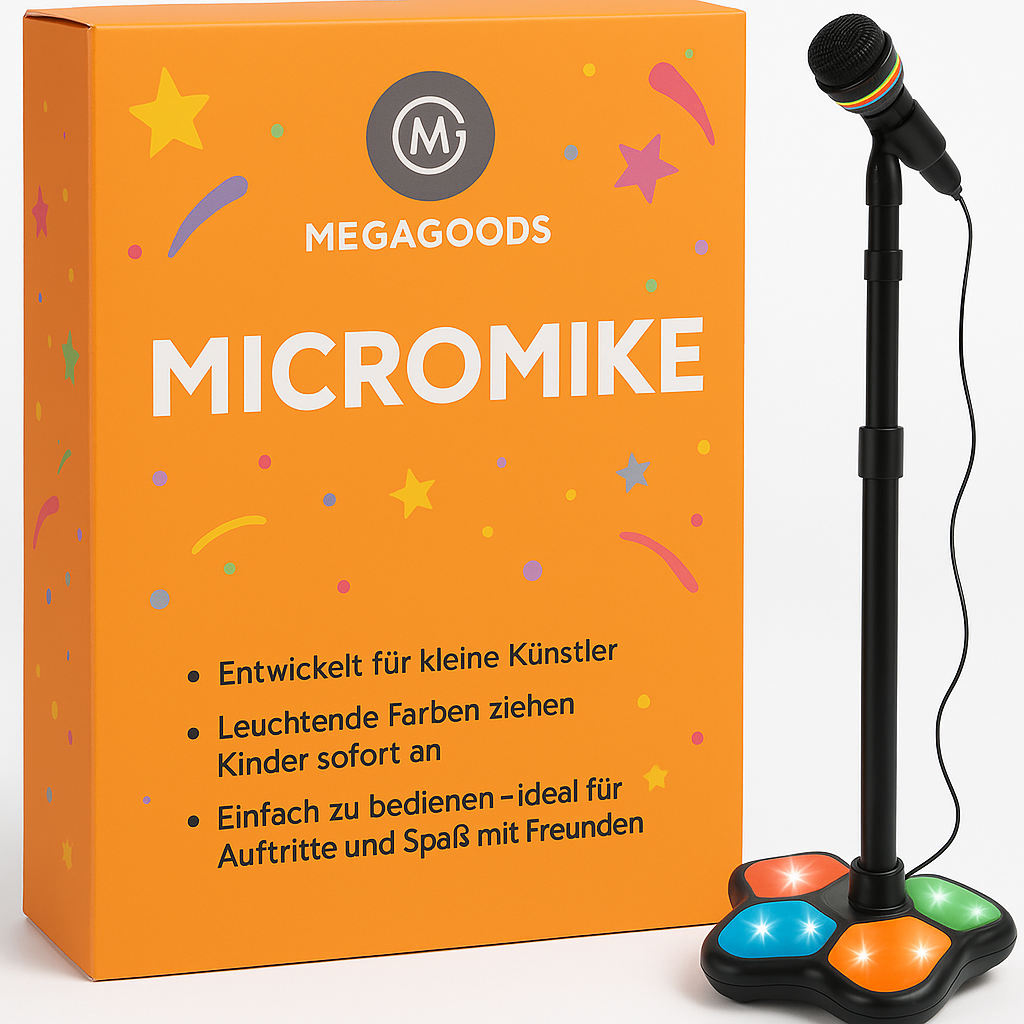 Kinder Karaoke Mikrofon mit Ständer LED Musikspielzeug Geschenk DE.