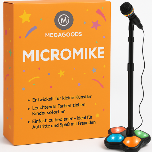 Kinder Karaoke Mikrofon mit Ständer LED Musikspielzeug Geschenk DE.